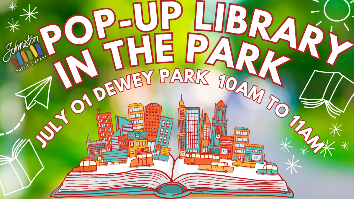 Pop-Up Library in the Park, July 01, 10 am to 11 am at Dewey Park.